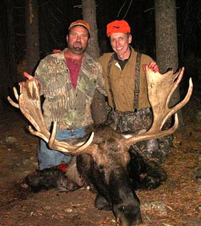 Picture of a large moose harvested in 2009.