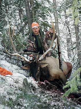 Picture of large bull elk taken by client with Arapahoe Wilderness Outfitters.